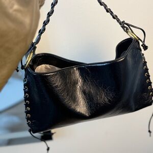 Elegant Black PU  Leather Women's Bag magnetic lock